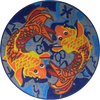 Koi Fish Marble Mosaic Art Nautical