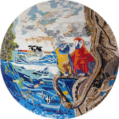 Bird Mosaic Art - Tropical Exotic