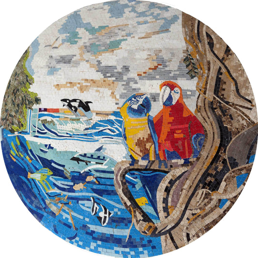 Bird Mosaic Art - Tropical Exotic