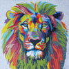 Leão Arco-Íris - Arte em Mosaico
