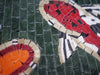 Arte del mosaico fatta a mano: vibrante duo di pesci Koi rossi e arancioni