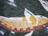 Mosaico de peixe feito à mão: Koi Duo Serene Branco, Laranja e Amarelo