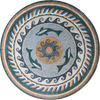 El medallón de mosaico náutico Dolphin Trio