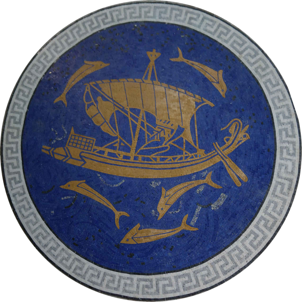 Barco fenicio - Mosaico antiguo