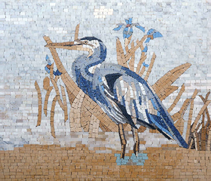 Bird Mosaic Art - Grey Heron