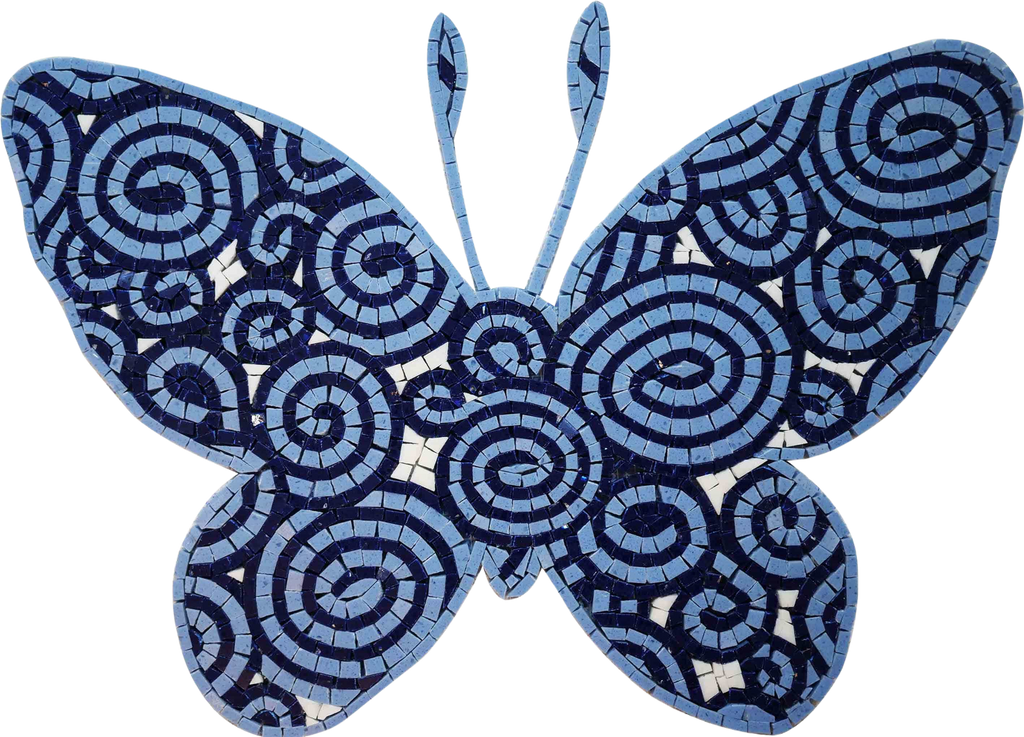 Oeuvre de mosaïque - Le papillon bleu