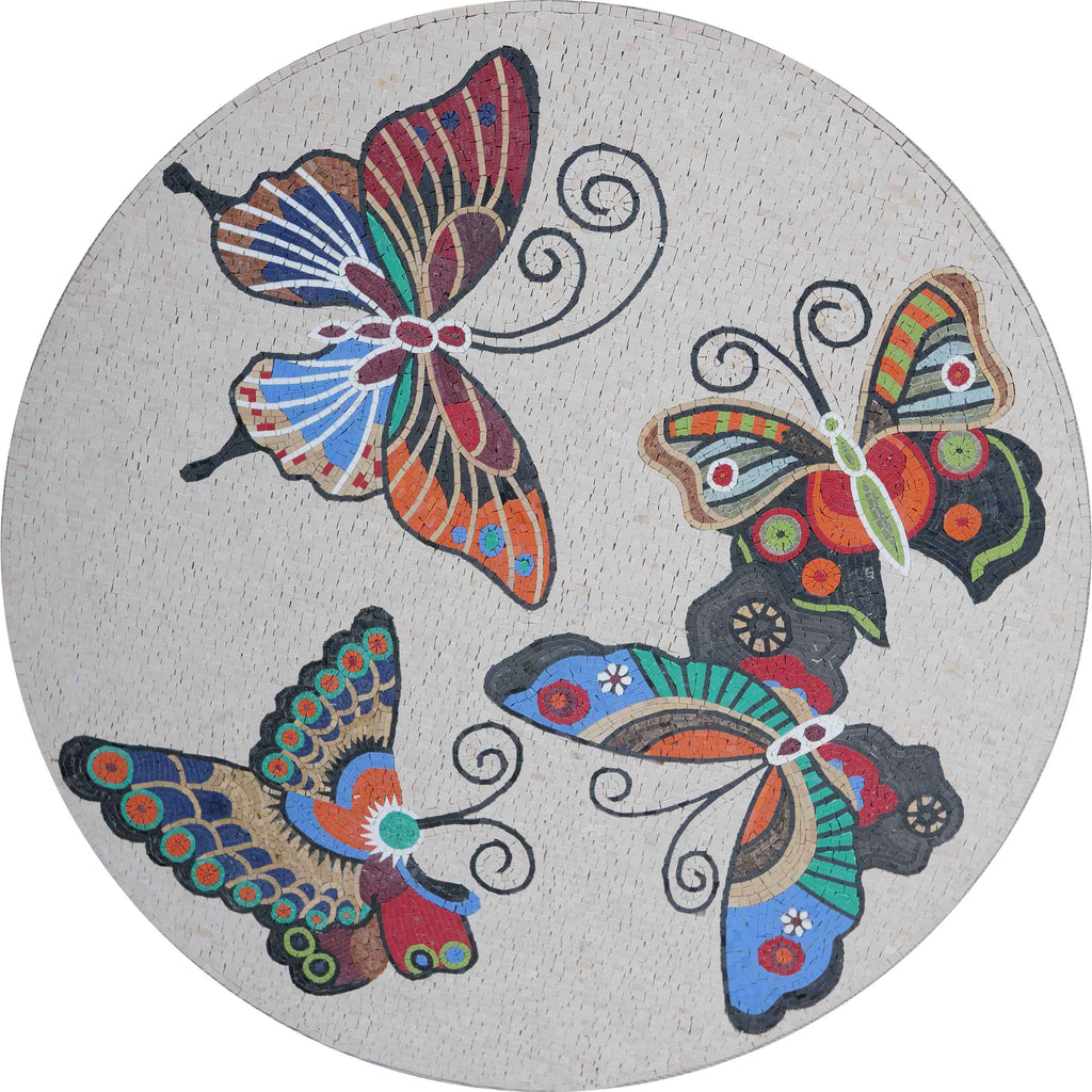 Butterfly Medallion Tile Art