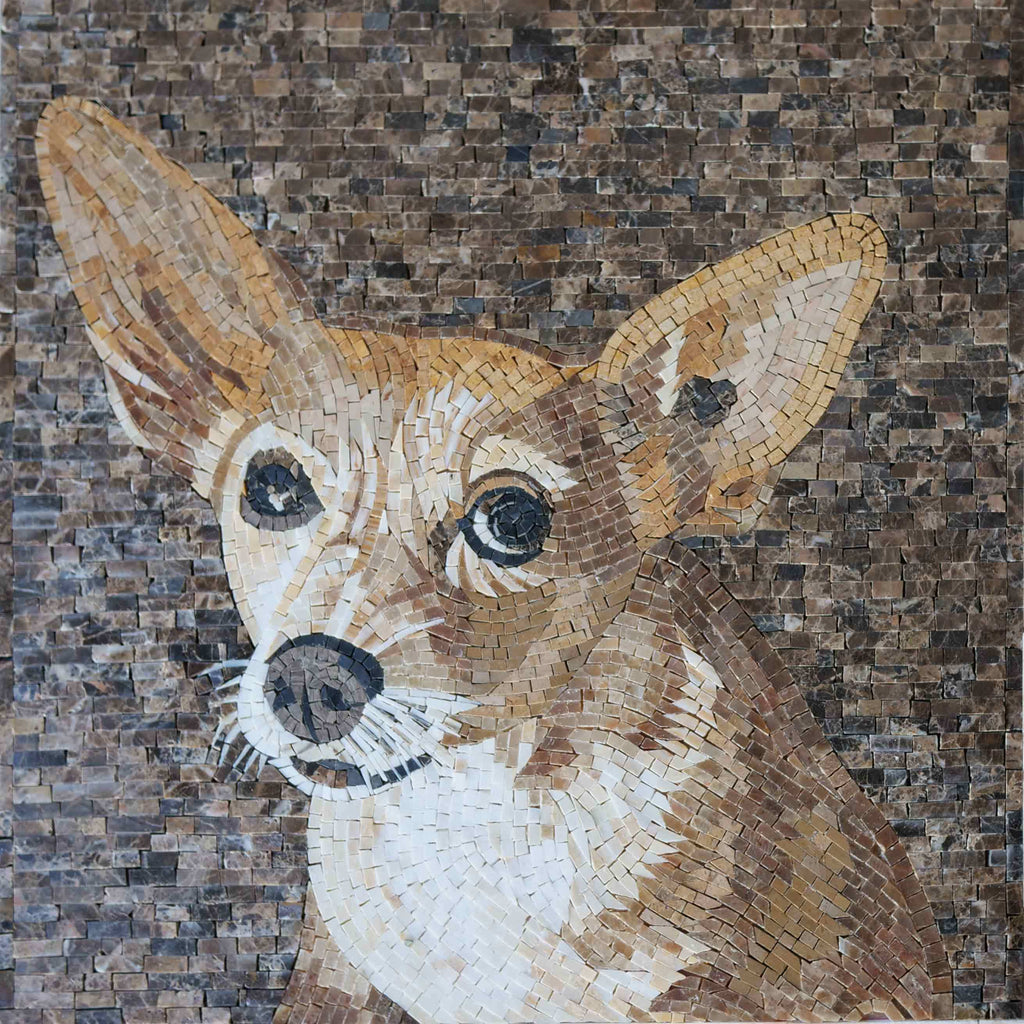 Arte em mosaico de retrato de cachorro