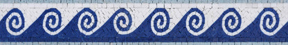 Swirling Wave Pattern - Mosaic Wall Murals Border Luxury Handcrafted Natural Stone - Mesh Backing