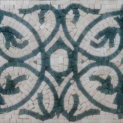 Mbf Interlocking Motif - Compass Pool Medallion Mosaic Artistic Pattern Border - Mesh Backing
