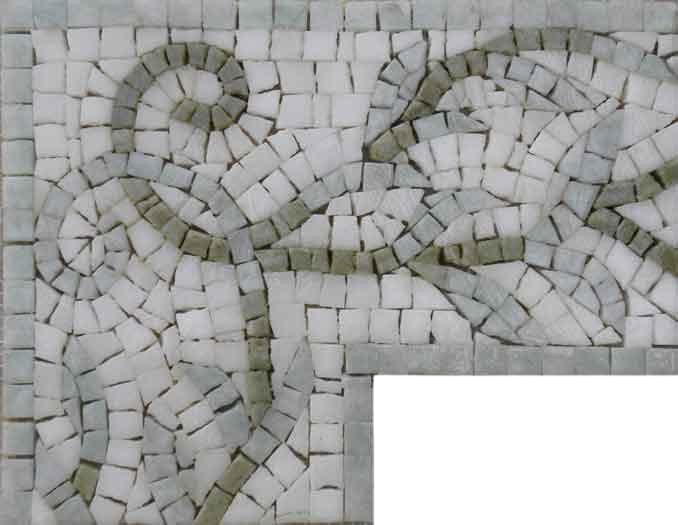 Arte de mosaico de esquina de ramas pastel