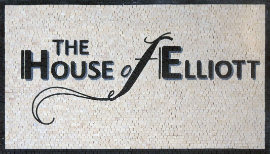The House of Elliott – Custom Business Name Natural Stone Mosaic Sign - Mesh Backing