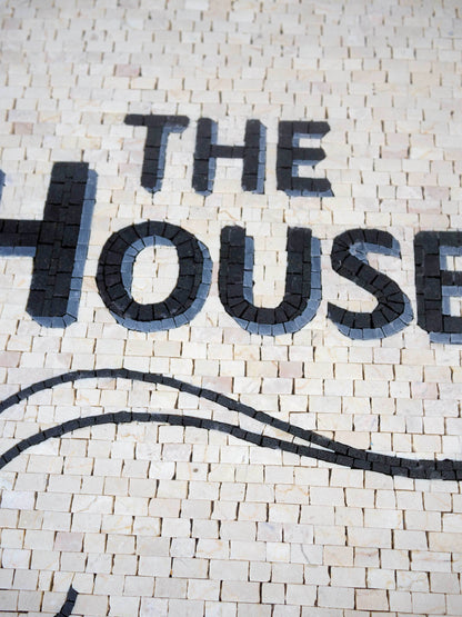 The House of Elliott – Custom Business Name Natural Stone Mosaic Sign - Mesh Backing