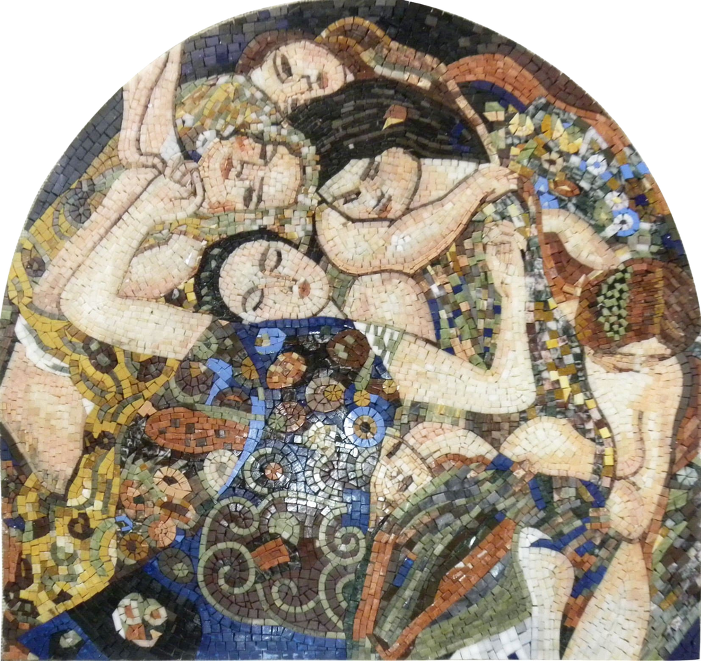 As Virgens de Gustav Klimt" - Reprodução em Mosaico"