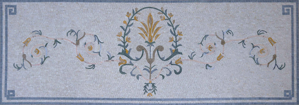 Alfombra floral - Obra de arte en mosaico