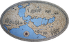 Oeuvre de mosaïque - carte du monde antique