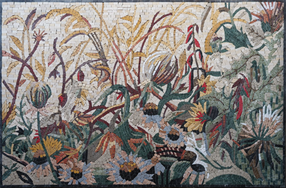Wild Flower Mosaic Tile Patterns | Luxury Handcrafted Natural Stone