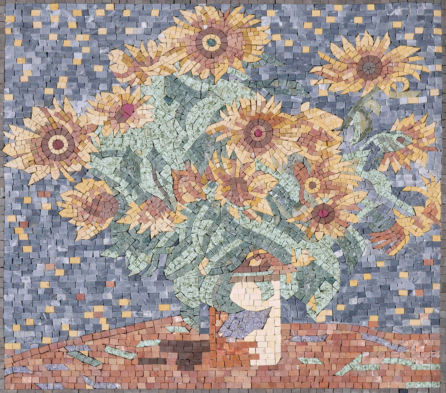 Claude Monet Sunflowers - Mosaic Reproduction