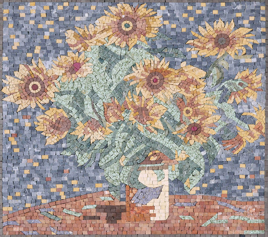Claude Monet Sunflowers - Mosaic Reproduction
