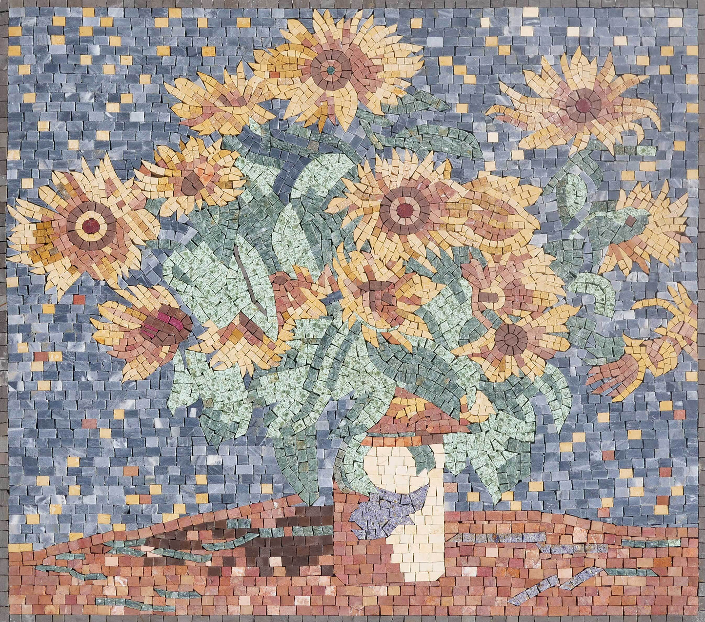 Claude Monet Sunflowers - Luxury Handcrafted Mosaic Reproduction