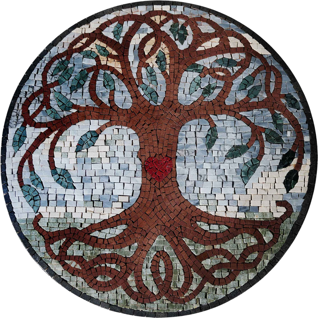 Semplice albero della vita - Medaglione a mosaico