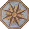 Mosaïque boussole octogonale - Oeuvre de mosaïque