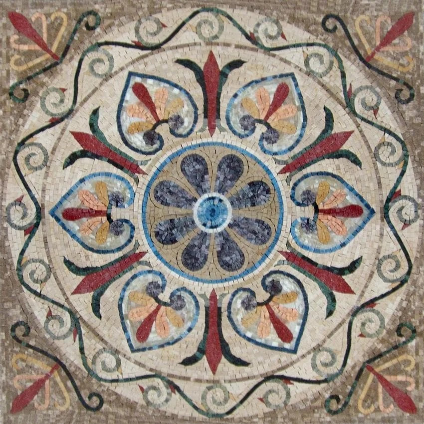 Arabesque Floral Mosaic - Yanu | Luxury Handcrafted Stone Art