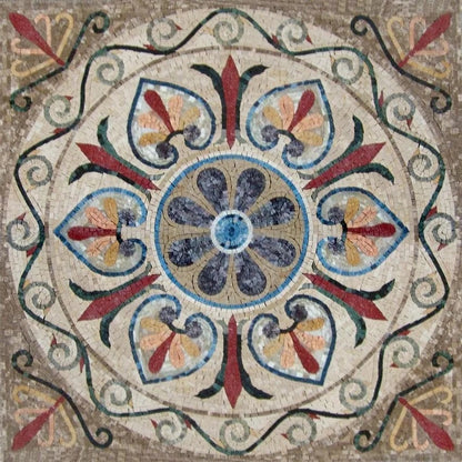 Arabesque Floral Mosaic - Yanu | Luxury Handcrafted Stone Art