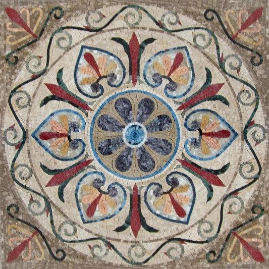Arabesque Floral Mosaic - Yanu | Luxury Handcrafted Stone Art