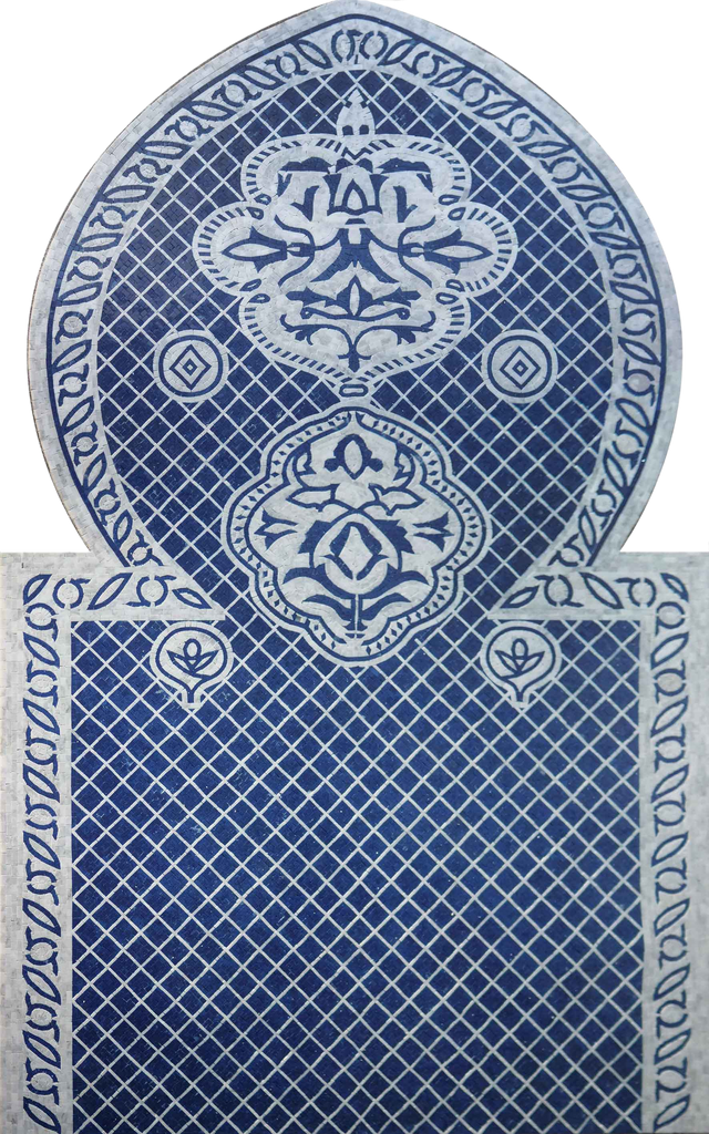 Géométrique bleu - Oeuvre de mosaïque