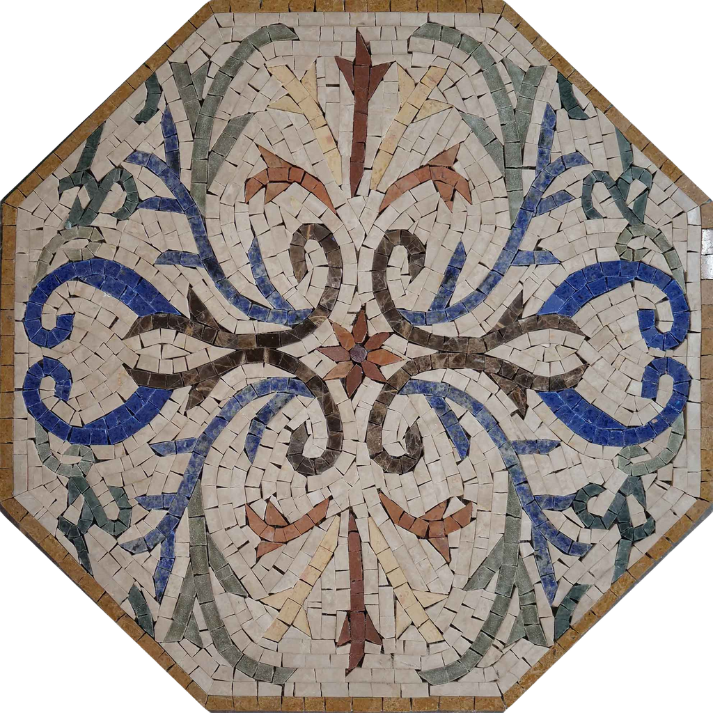 Geometric Mosaic Art - Neutral Octagon Design