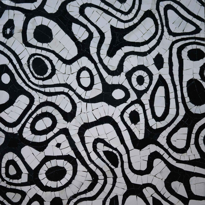 Geometric Mosaic Art - The Black & White Eyes
