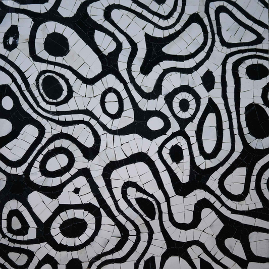 Geometric Mosaic Art - The Black & White Eyes