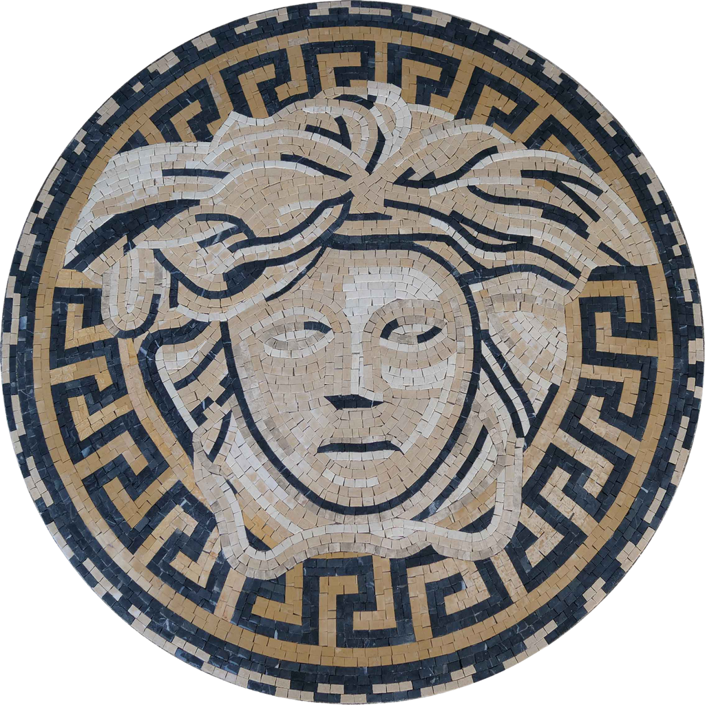 Mosaik-Medaillon - Alte Versace-Medusa