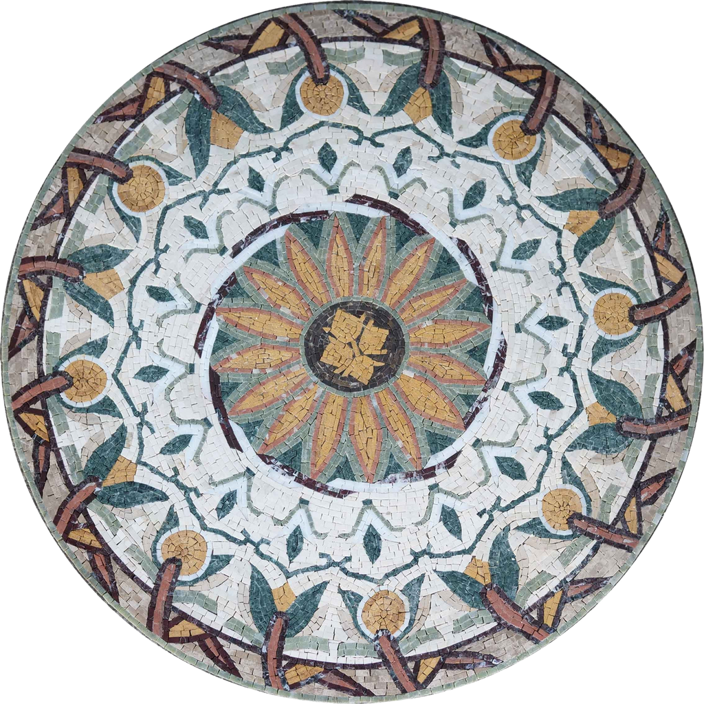 Mosaico Floral Redondo - Loradi