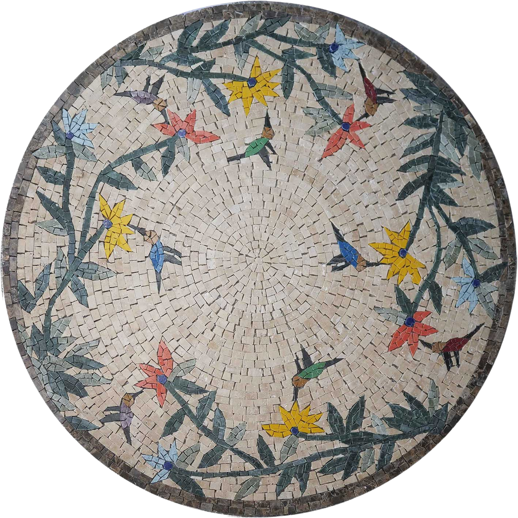 Arte de mosaico de aves - Mosaico de colibrí