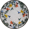 Medaglione Mosaico - Colibrì Colorati