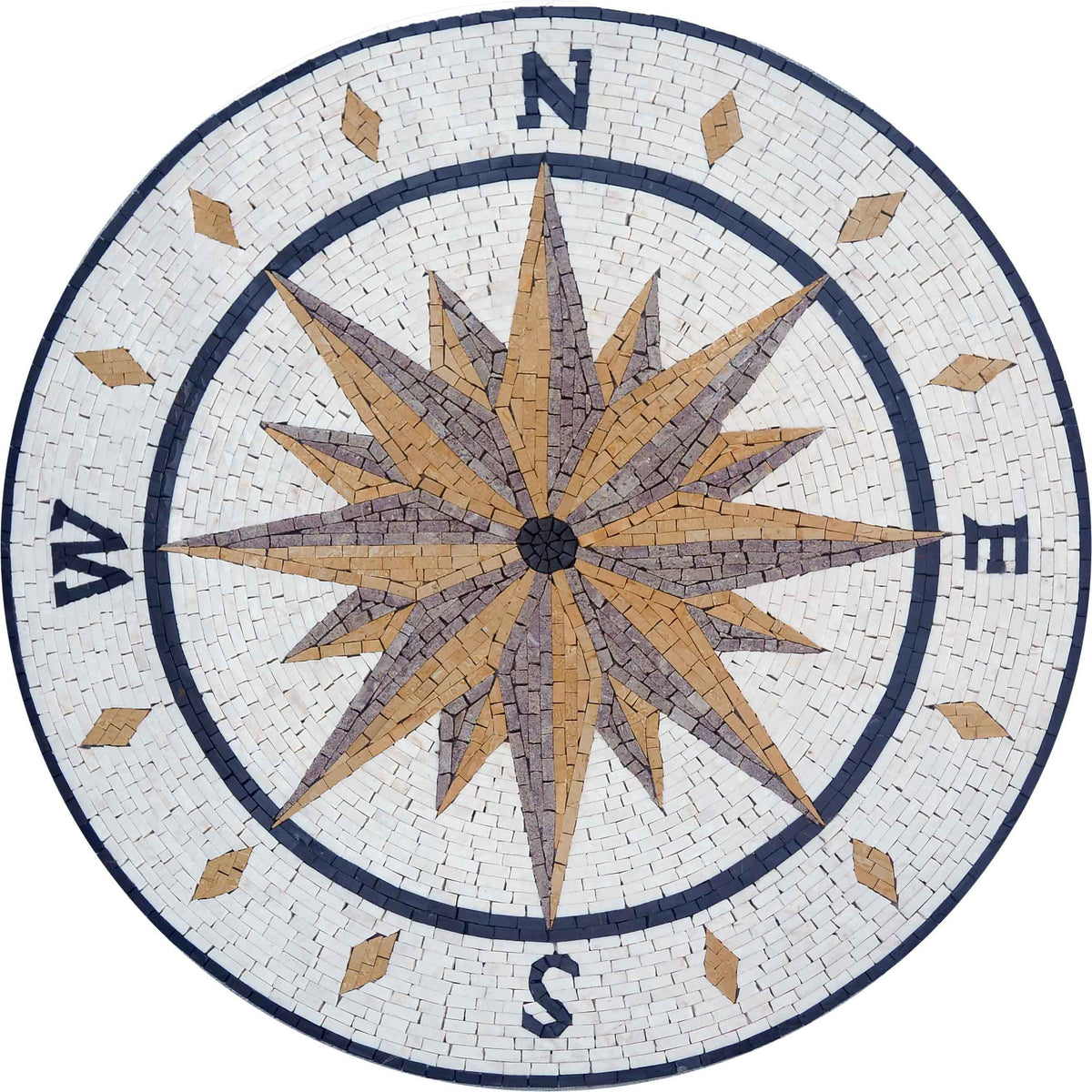 Compass Rose Pattern - Mosaic Wall Murals - Mesh Backing