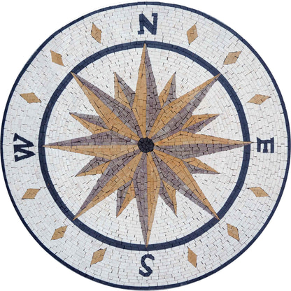 Compass Rose Pattern - Mosaic Wall Murals - Mesh Backing