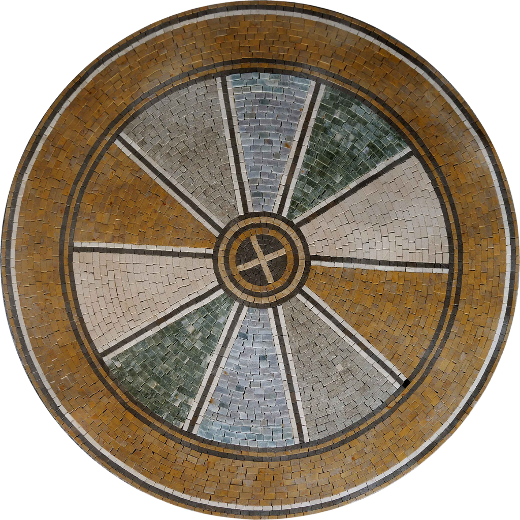 Roman Mosaic Art Medallion - Ruota