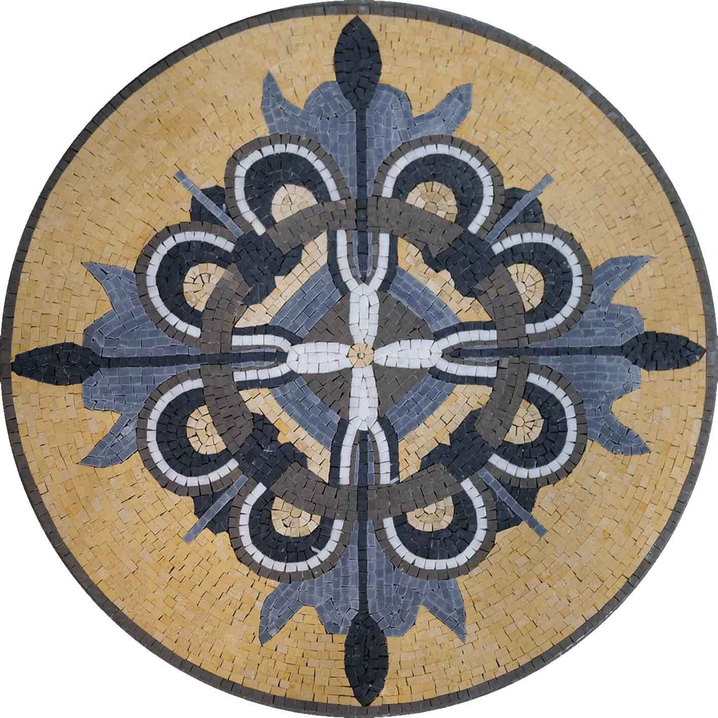 Botanic Medallion Botanical Stone Medallion - Davia Mosaic