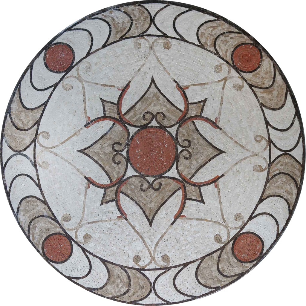 Opera d'arte con medaglione in mosaico - Afya III