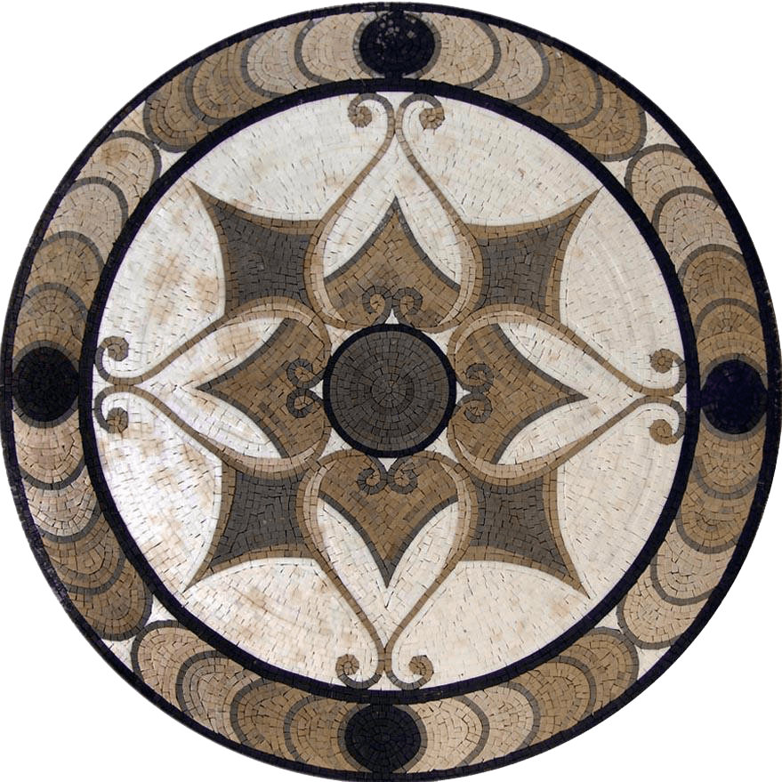 Shadows Arabesque Round Mosaic - Afya