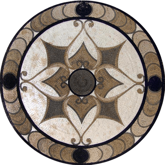 Shadows Arabesque Round Mosaic - Afya