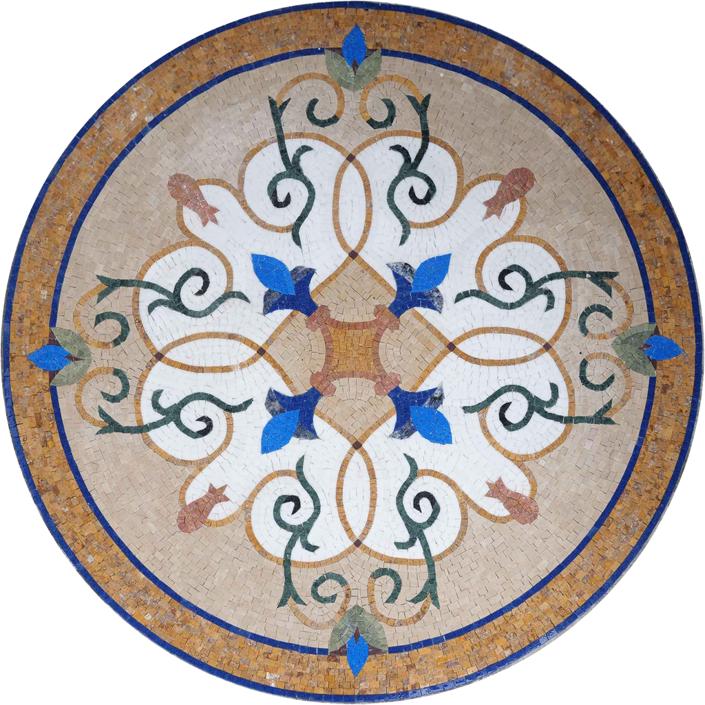 Patrones florales de mosaico de medallón