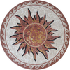 Marmormosaik-Design – rötliche Sonne