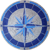 Mosaic Artwork - Blue Shades Compass
