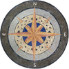 Мозаичный медальон - Компас с узорчатыми кругами