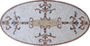 Arte del mosaico de la alfombra ovalada