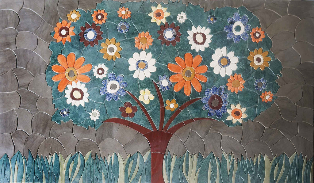 Baum-Blumen-Mosaik-Kunst